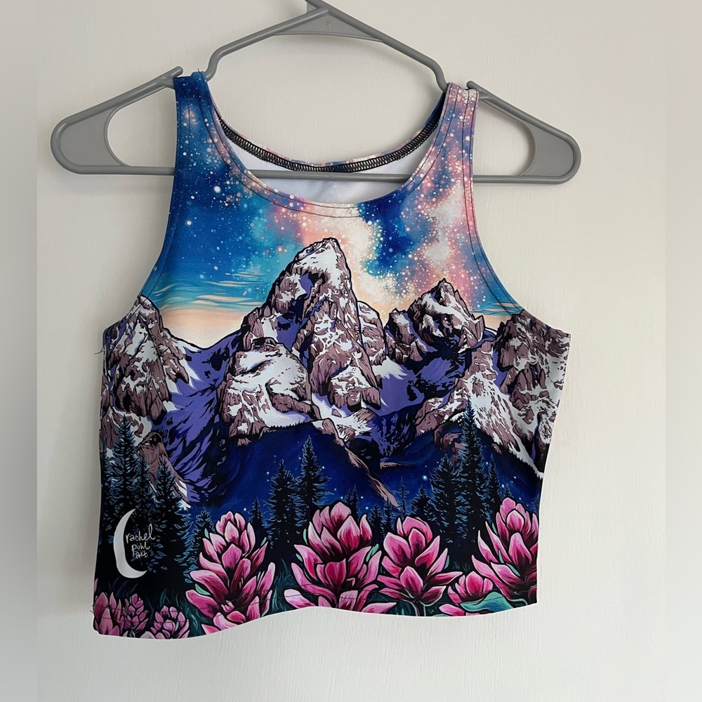 Rachel Pohl Art Teton Dreams Eco Crop Tank size L